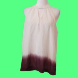 ** Banana Republic White and Burgundy Halter Top